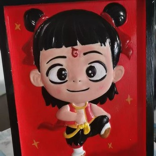 Nezha Naohai cartoon plaster relief painting handmade shop preferred products
