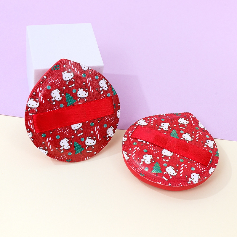 Fábrica personalizada gran soplo de polvo de malvavisco sin comer goteo en forma de gota KT gato impresión maquillaje esponja cojín maquillaje belleza huevo
