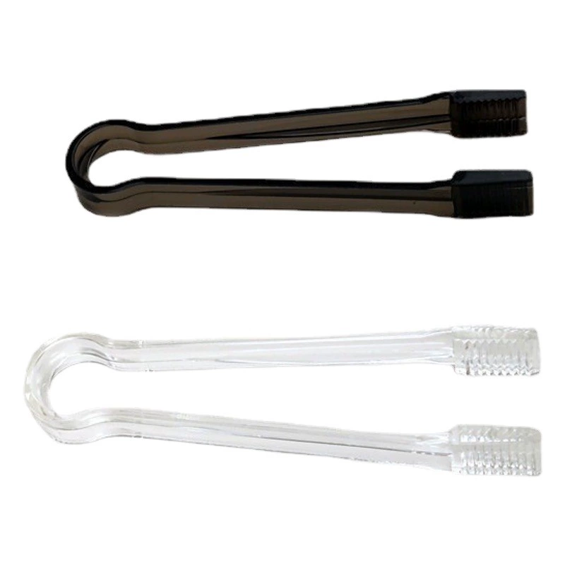 Оптовые пластиковые щипцы для льда с зубцами, нескользящие пищевые щипцы, прозрачные пищевые щипцы для льда, гостиничные принадлежности [для трансграничной торговли]