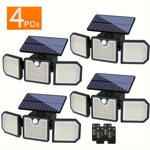 2025 New Cross-Border Dropshipping 2/4/Solar Outdoor Lights 4-Head Floodlights Cross-Border Dropshipping