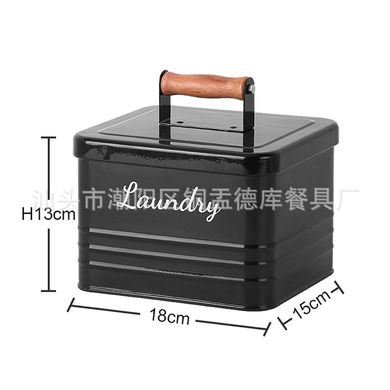 Lugar de fábrica Amazon caja cuadrada de hierro sellada caja de almacenamiento lavandería simple de alta calidad cuentas de condensado de lavandería de gran capacidad