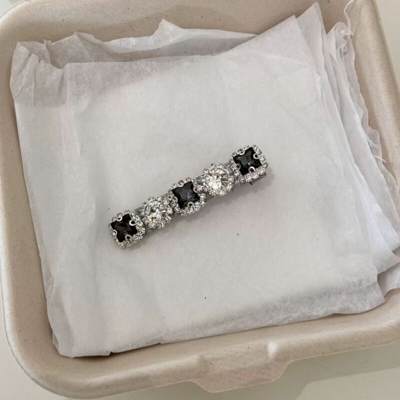小香风蝴蝶结闪钻一字夹精致少女碎发侧边夹轻奢刘海鸭嘴夹发卡|undefined