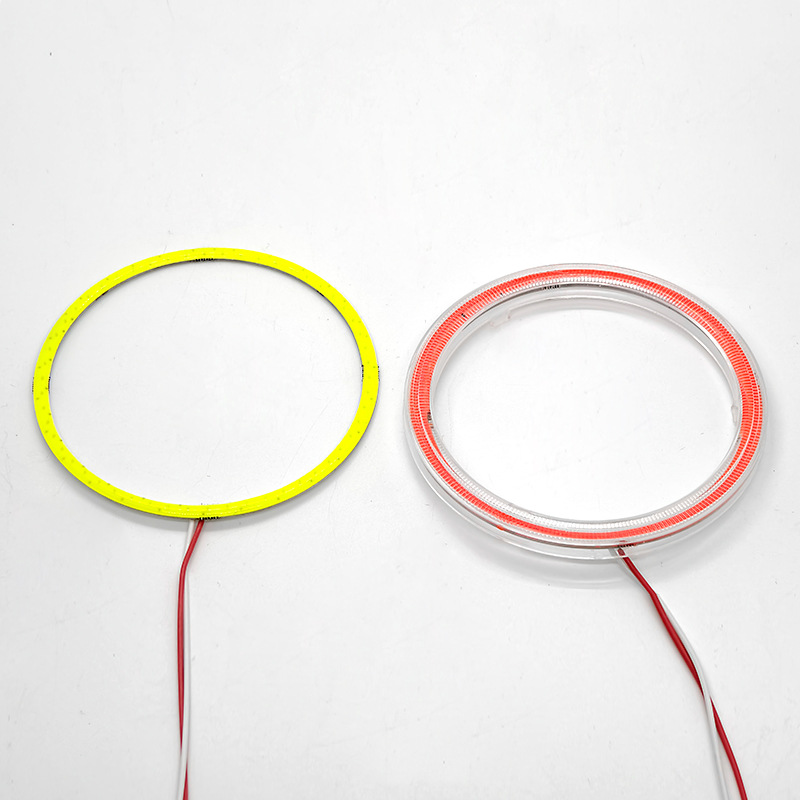 Car Led Headlight Lens Decoration Cob Angel Eye Ring Fog Light Devil Eye Car Light Daytime Running Light Modification Universal