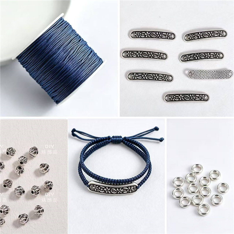 Southern Archives Bracelet Same Style Zhang Xincheng Bracelet Flower Double Pendant Weaving Material Kit DIY Handmade Weaving