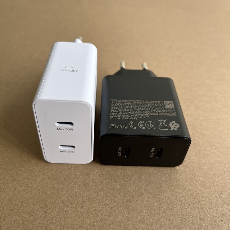 Samsung 50W 欧州および英国充電器 T5020S25/U24/デュアルポート超高速充電 2.0 高速充電ヘッドに適しています。|undefined