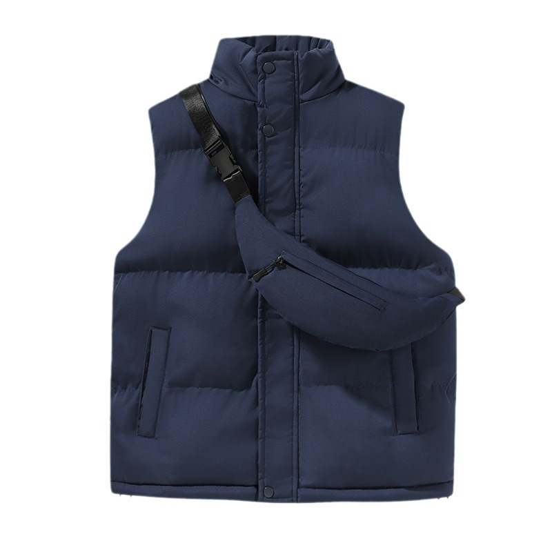 Transfronterizo otoño y invierno chaleco de hombre chaleco de color sólido marca de moda coreana engrosado caliente hombre gran camisa de hombro de pareja