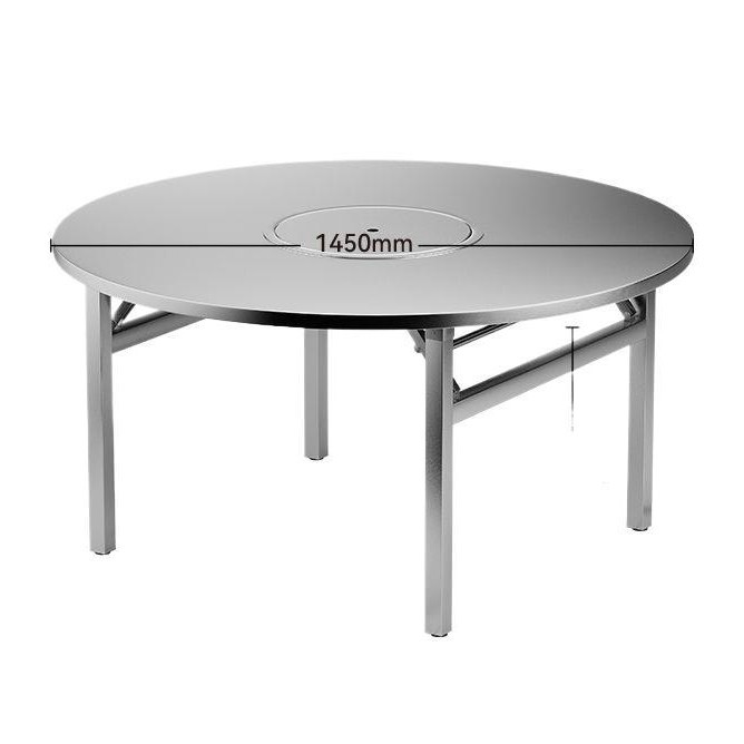 Stainless Steel Hot Pot Table Barbecue Folding Round Table Sank Hot Pot Table Embedded Household Commercial