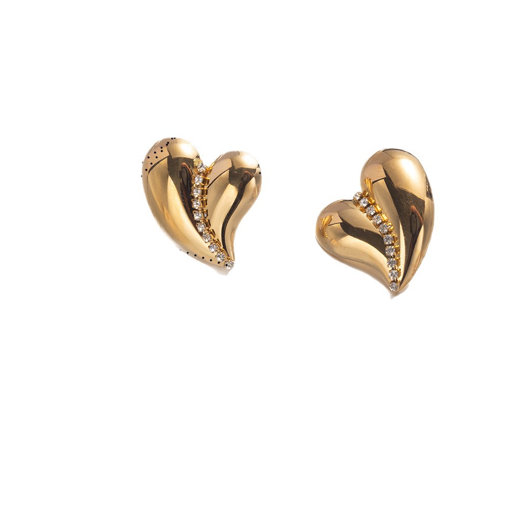 TENA Europa y los Estados Unidos transfronterizos pendientes de acero inoxidable mujeres no se desvanecen versátil amor amor diamantes pendientes de diamante en forma de corazón ventas calientes