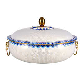 景泰蓝铜火锅纯铜电磁炉家用珐琅彩御锅卡式平底鸳鸯铜锅专用商用