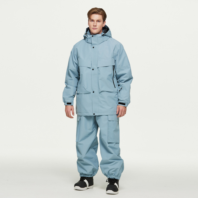 Ski Suit Women's Suit Men's Winter Waterproof Snowboarding Suit Ski Suit Suit European and American Cross-Border New Style