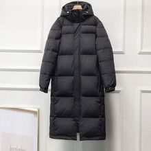 2025冬新款加厚黑色中长款羽绒棉服男女超长款过膝脚踝棉衣
