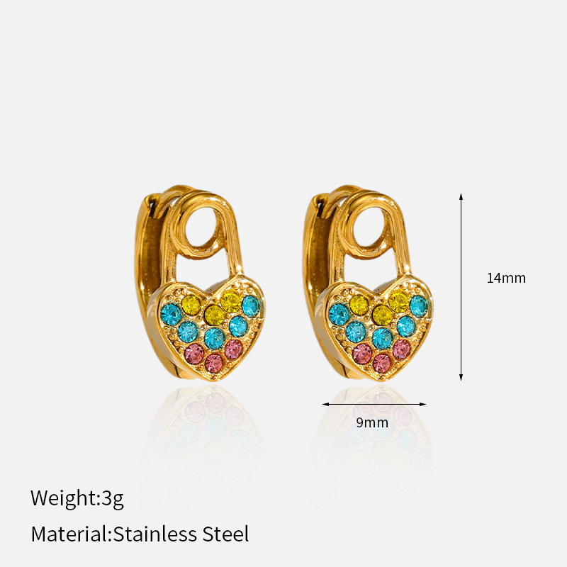 5g Weight 1 Pair IG Style Elegant Vintage Style Cross Devil's Eye Heart Shape 304 Stainless Steel Drop Earrings