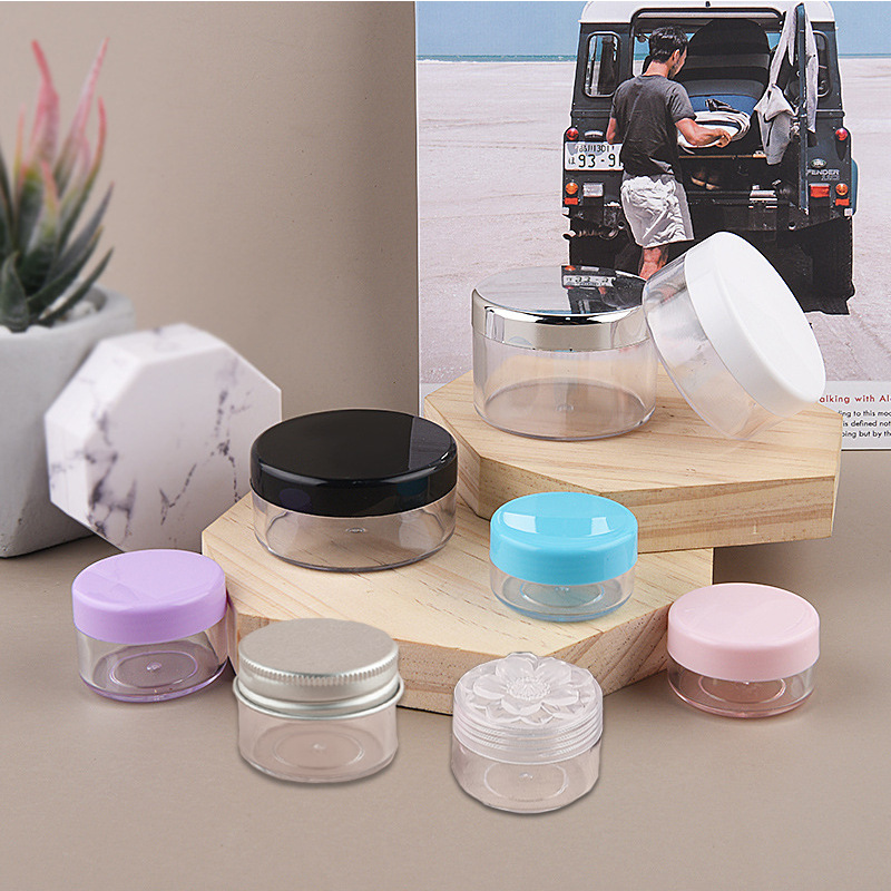 10g15g20g30g50g PS膏霜盒 塑料盖铝盖广口盖樱花盖电镀银盖 空盒