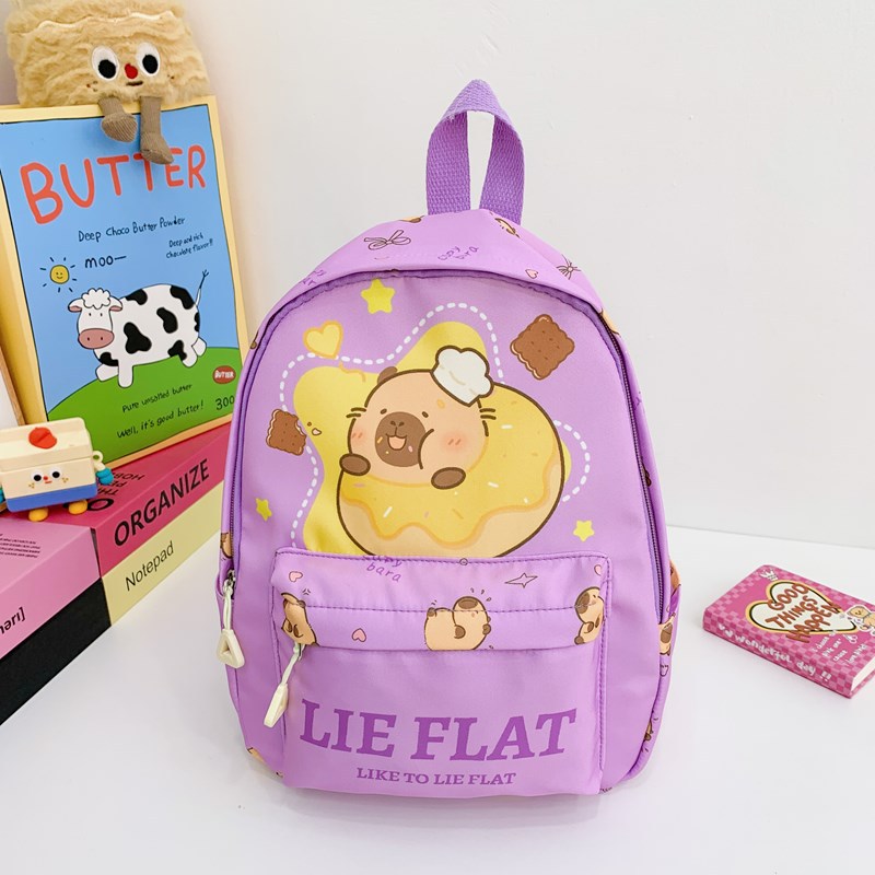 2025 nueva mochila para niños, estilo occidental, lindo Kapibala, mochila para niños y niñas, mochila de bebé impresa de moda