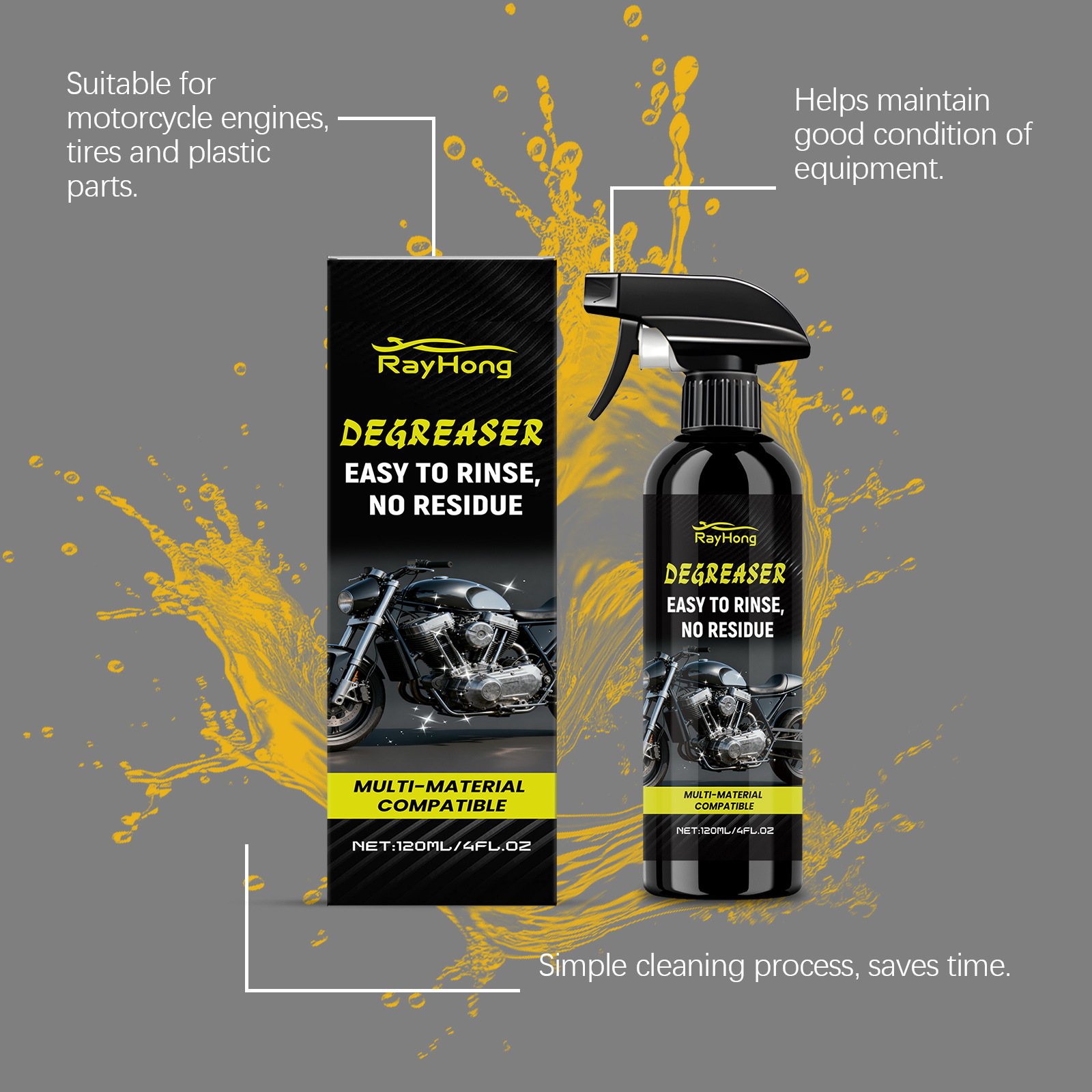 Rayhong Car Wash Liquid, Motorcycle Cleaning Tire Stain Removal, Maintenance and Daily Care Cleaner
