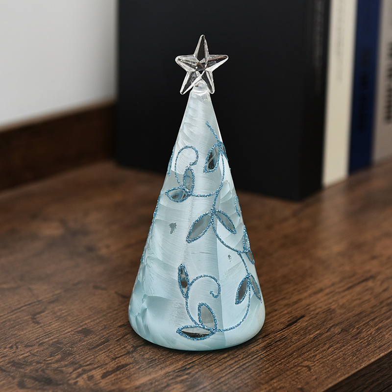 Regalo de Navidad cubierta de vidrio árbol de Navidad LED luminoso decoración de escritorio decoración de Navidad luz de la noche
