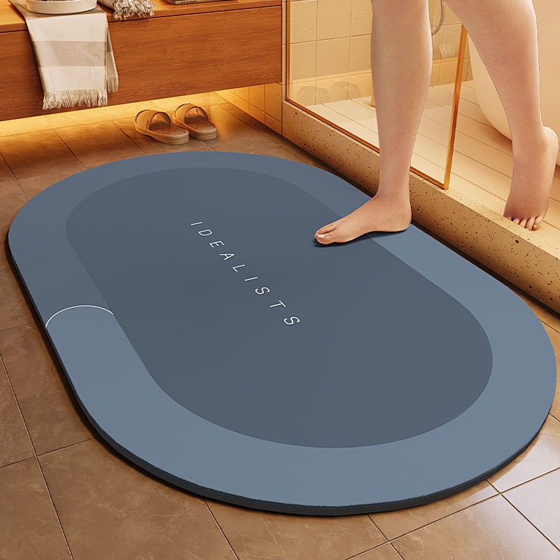 Tapete absorbente de tierra de diatomeas suave, antideslizante, de secado rápido, tapete simple para pies, resistente a la suciedad y fácil de limpiar para la entrada del baño.