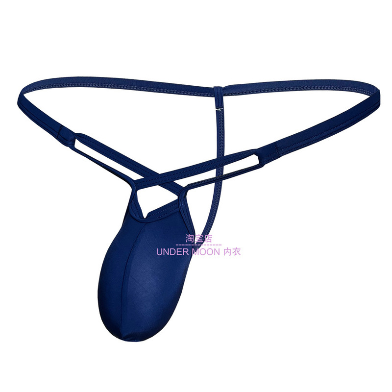[Factory] New low waist personalized thong bag small underwear ice silk thin Q006