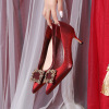 X-28611# 婚鞋新款红色秀禾鞋水钻高跟鞋女细跟婚纱新娘鞋尖头单鞋女 鞋子批发女鞋货源