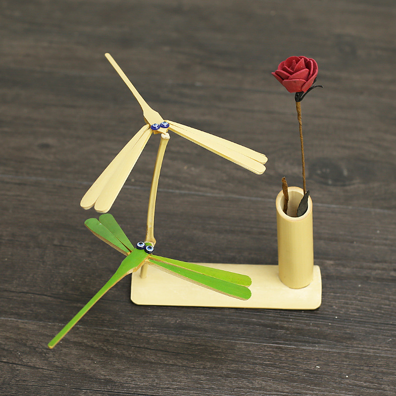 Balancing Bamboo Drone Ornament Floating Wooden Creative Handcrafted Bamboo Decor DIY Toy Balancing Bird Fashionable