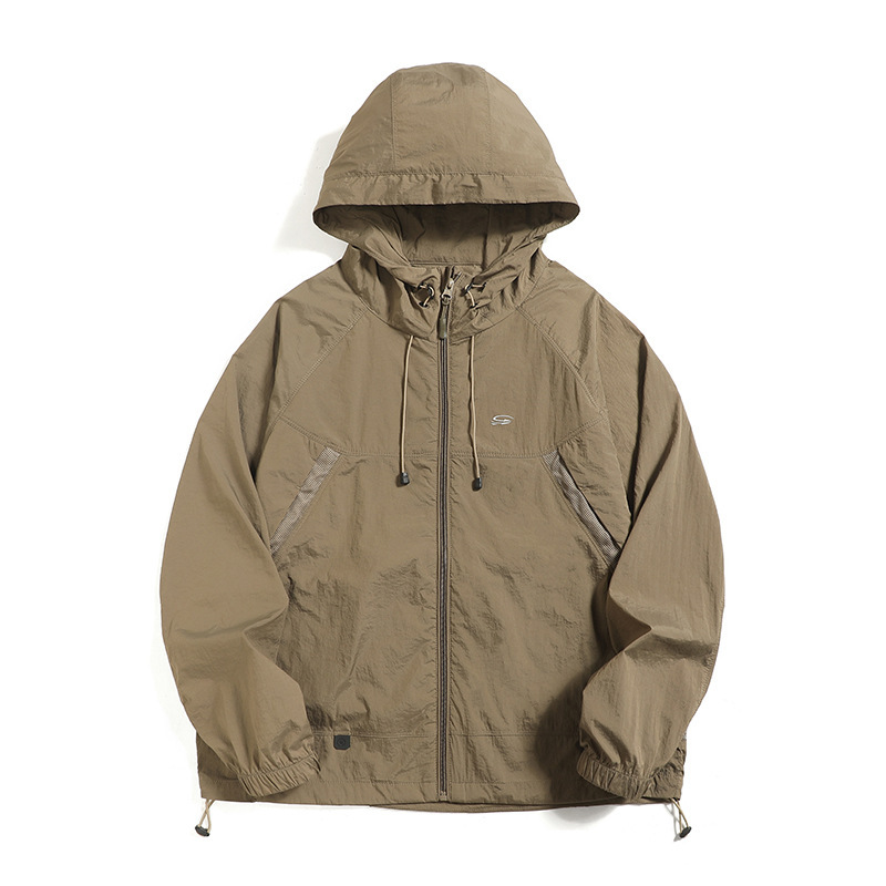 Ropa de protección solar de alta gama para hombres 2025 nueva ropa de secado rápido de seda de hielo de verano pesca al aire libre estadounidense transpirable tres chaquetas protectoras