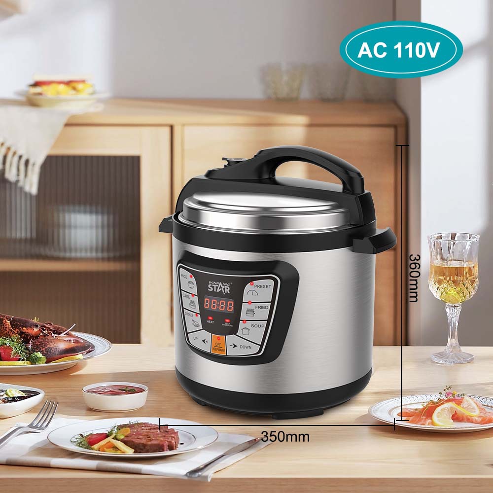 Winning Star Cross-border US acero inoxidable 6L cocina sopa preservación del calor olla arrocera multifuncional olla a presión eléctrica image 4
