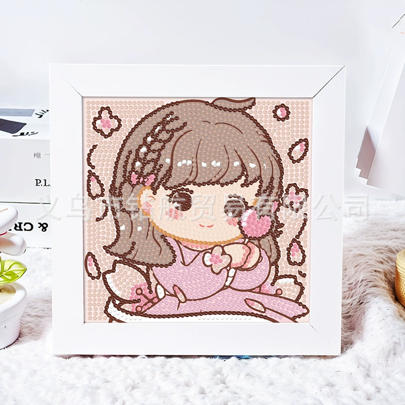 Даймонд-пейнтинг (Sanrio) Kuromi и смешанные мультфильмы, 17×17 см, полный страз DIY набор, детское рукоделие