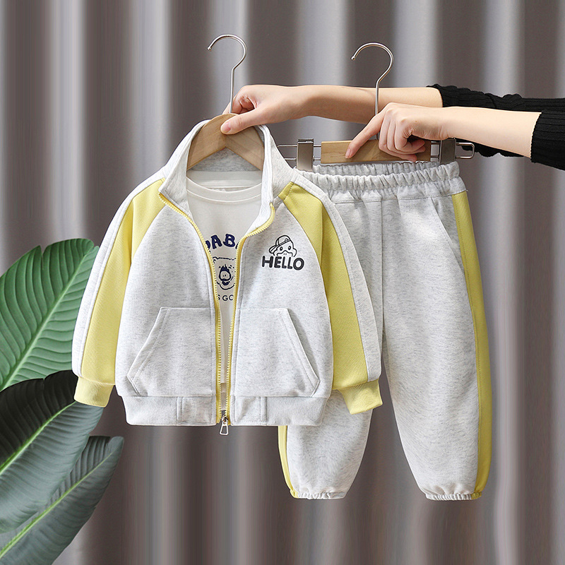 7848 Trajes de primavera para niños, uniformes de béisbol a juego de colores para niños, pantalones de dos piezas, ropa deportiva de celebridades de Internet de primavera y otoño