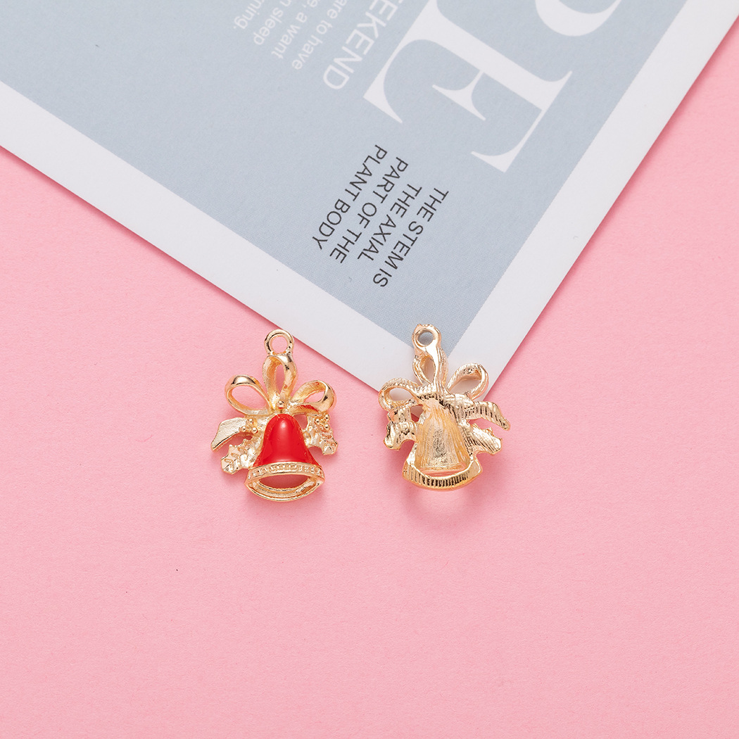 Christmas Festival 10 PCS/Package 11.5*19.5mm 15.6*21.7mm Alloy Christmas Tree Santa Claus Snowflake Pendant