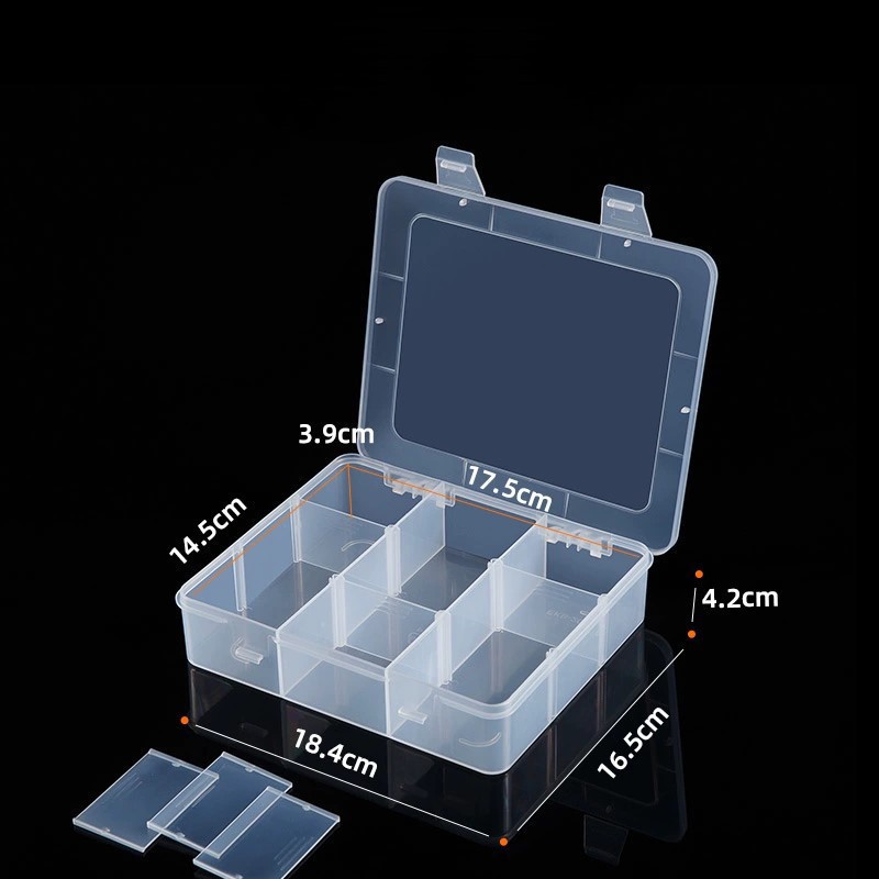 tornillo herramienta de piezas de hardware transparente pp caja divisoria caja de piezas electrónicas de plástico directo fábrica