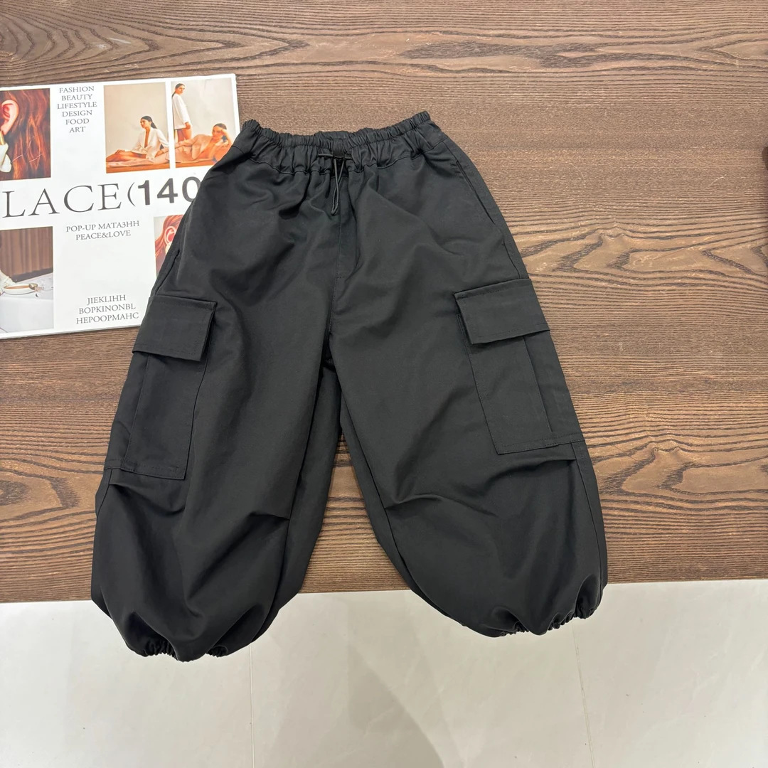 Children's spring solid colored casual trousers