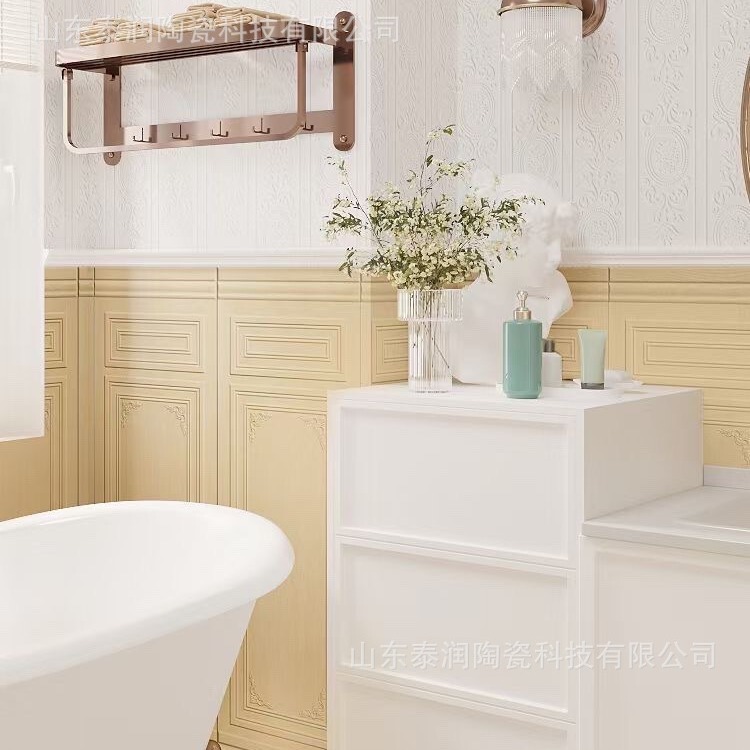 400*1200 French Retro Four-Corner Flower Wall Skirt Tiles Bathroom Bathroom Design Tiles