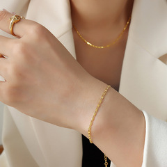 Hot European and American-style, same design as the original—Japanese-style chain, metal, niche, personalized design, brass material jewelry—unisex.