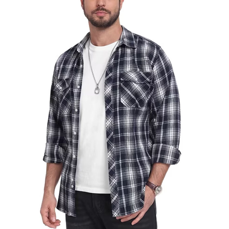 Cross-Border Exclusive Supply of New Spring Styles, Versatile Men's Clothing, Brushed Plaid Shirts, Large Size Slim Fit Fashionable Long-Sleeved Shirts for Men Cross-Border Exclusive Supply of New Spring Styles, Versatile Men's Clothing, Brushed Plaid Shirts, Large Size Slim Fit Fashionable Long-Sleeved Shirts for Men