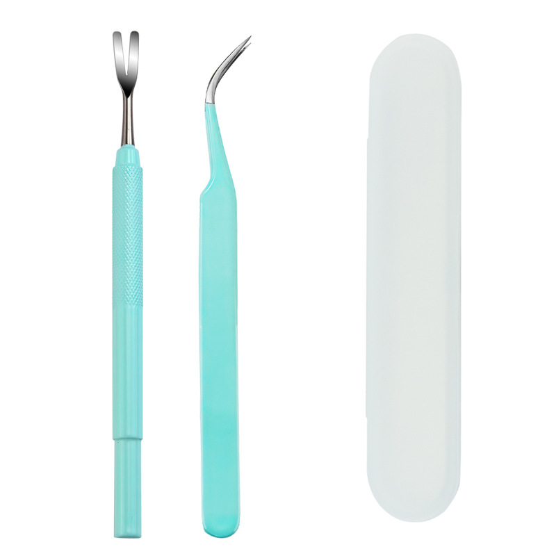 블루 도그 이가 포크 2 종 세트 + 플라스틱 박스