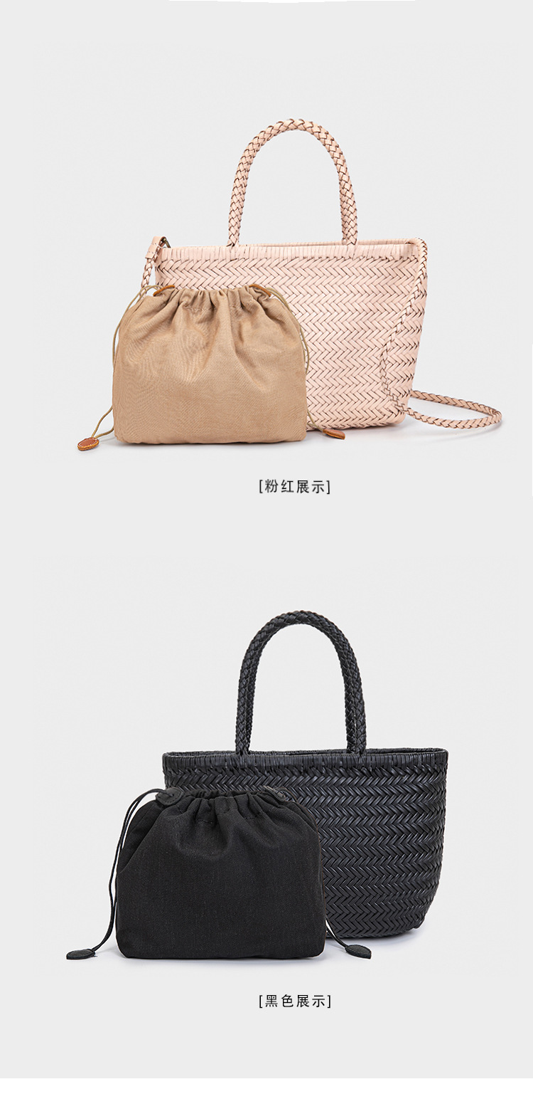 2025 Spring/Summer New Woven Bag Genuine Leather Retro Shoulder Crossbody Small Bag Trendy Hot Sale Women's Bag Ins Style - Thumbnail 8