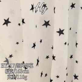 夏薄针织面料冰丝罗纹千禧风白底黑星星细闪数码印花吊带打底罩衫