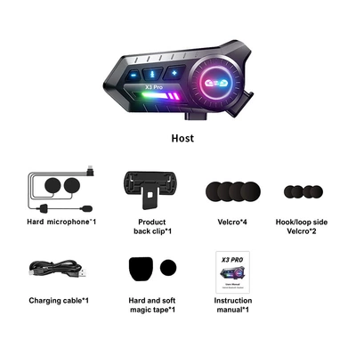 Headset Cycling New Headset, Motorcycle Helmet Headset - x3pro-hard-wheat-english-version