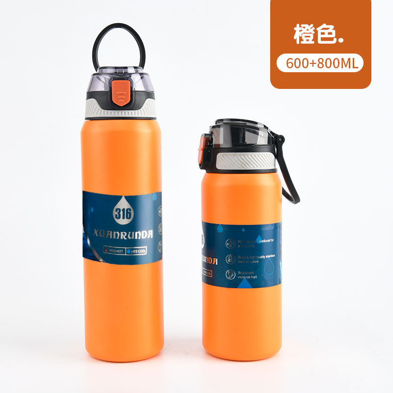 Botella portátil deportiva de acero inoxidable 316 de alta calidad, hervidor de gran capacidad, taza de aspecto elegante, vaso de agua aislado para el hogar._voghion.com