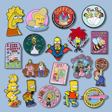 外贸创意爆款胸针 卡通辛普森一家搞怪个性滴油胸针 学生百搭衣饰