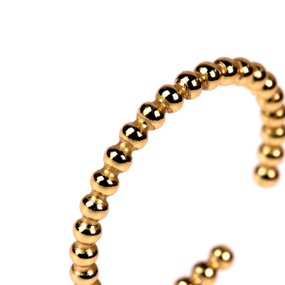 hip hop golden round bead open ring