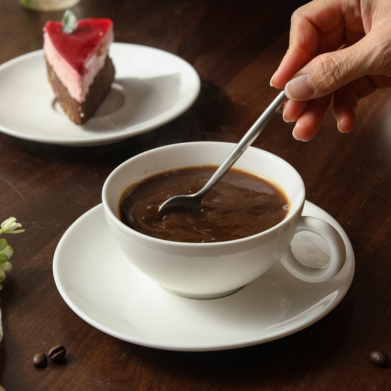 Cross-border foreign trade Italian coffee cup saucer suit latte cappuccino flower cup ceramic milk cup breakfast cup