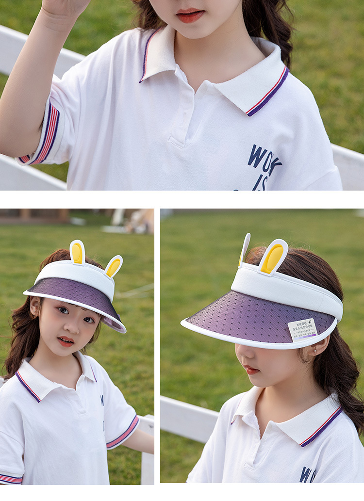 Color-changing Children&#39;s Sunscreen Hat Summer Sunshade Hat Girl Boy Baby Beach Big Brim Empty Top Sun Hat 1022 display picture 5