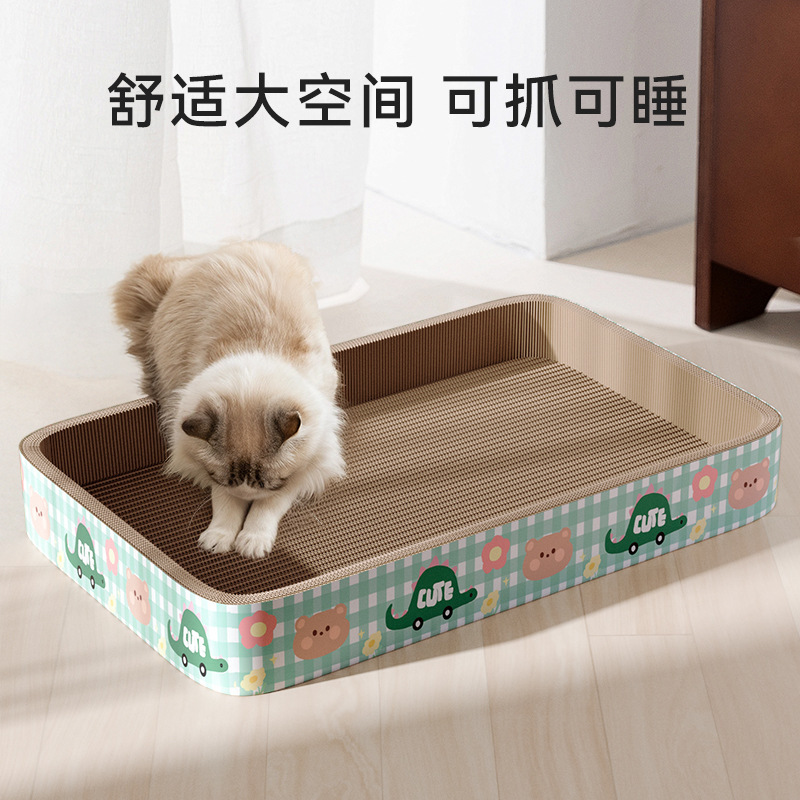 正方形の猫スクラッチボード、特大猫スクラッチボード、交換可能な傷つきにくい耐摩耗性猫爪研削アーティファクト、遊びと睡眠用のオールインワン猫おもちゃ|undefined