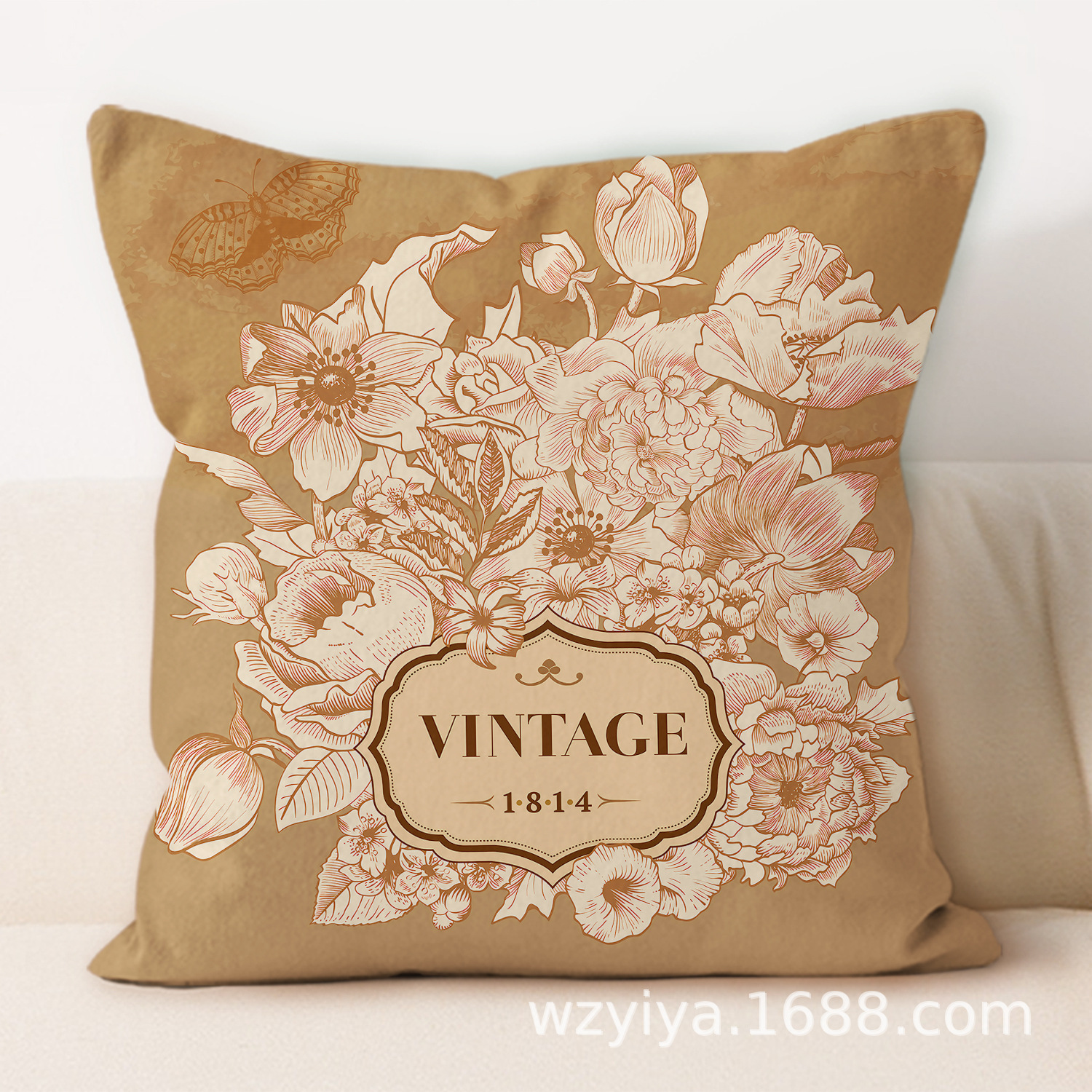 almohada de estampado de oro retrógrado simple moderno sofá en el hogar cojín de respaldo decoración desmontable almohada de cabeza de cama cuadrada