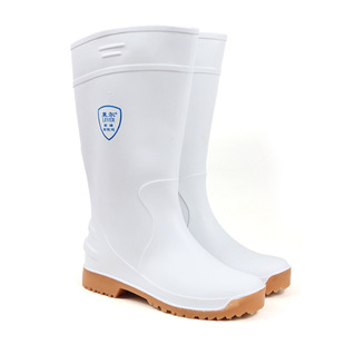 Laier SF-11-03 PVC Rain Boots White Food Factory Special Boots Acid and Alkali Resistant High Boots Waterproof Anti-slip Rubber Boots