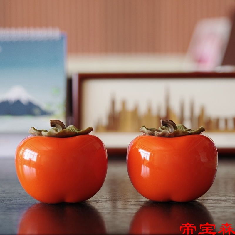 manual ceramics Persimmon Tea pot Tea darling technology All the best Home Decoration Simulation of fruit tea set Spare parts