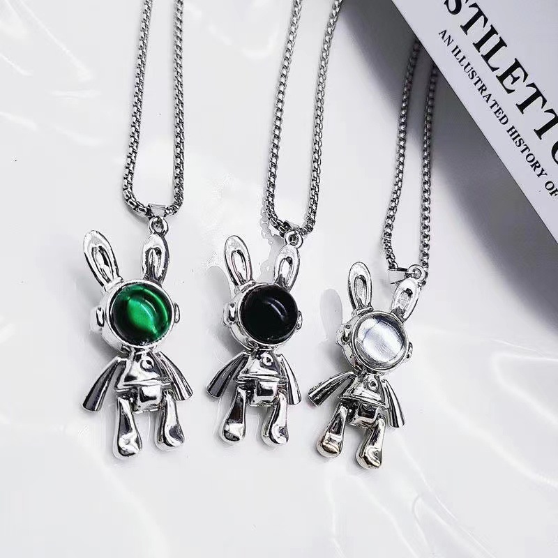 Fashion Rabbit Titanium Steel Plating Zircon Pendant Necklace 1 Piece display picture 1