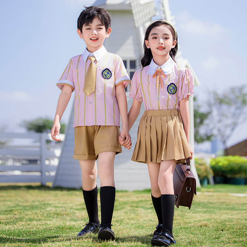 Preschool summer uniform children's college British style short-sleeve class uniform primary school uniform June 1st choir performance uniform