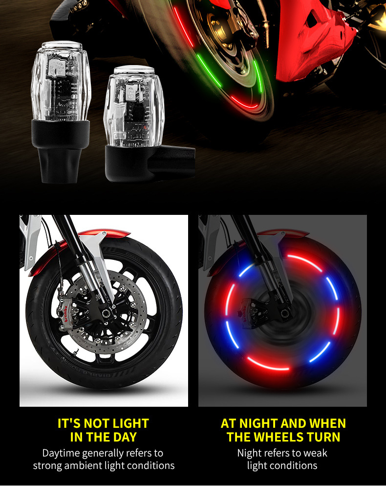 Motorrad Auto Wind Sensing Feuer Rad Wiederaufladbare Vibrierende Blinkende Dekorative Reifen Ventil Licht_voghion.com